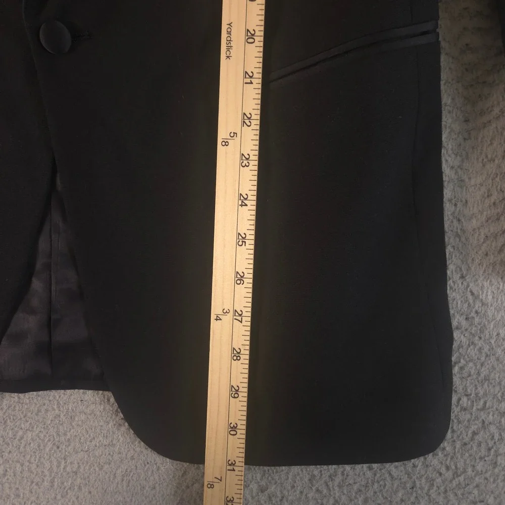 VINTAGE Christian Dior Tuxedo Mens 40R Black Peak Lapel Satin Trim Blazer 90s